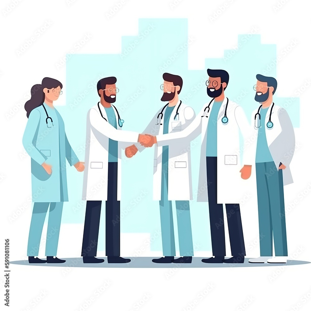Celebrating Medical Triumphs: Doctors Share Handshakes of Success, Generative AI Celebrating Medical Triumphs: Doctors Share Handshakes of Success, Generative AI