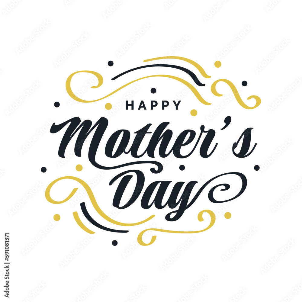 Happy Mother's Day Lettering. Can be Used for Greeting Card, Poster, Banner, or T Shirt