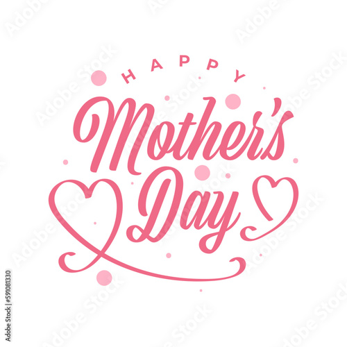 Wallpaper Mural Happy Mother's Day Lettering with Love Symbol. Can be Used for Greeting Card, Poster, Banner, or T Shirt Torontodigital.ca