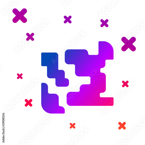 Color Gaseous icon isolated on white background. Changing the state of matter in gas. Gradient random dynamic shapes. Vector