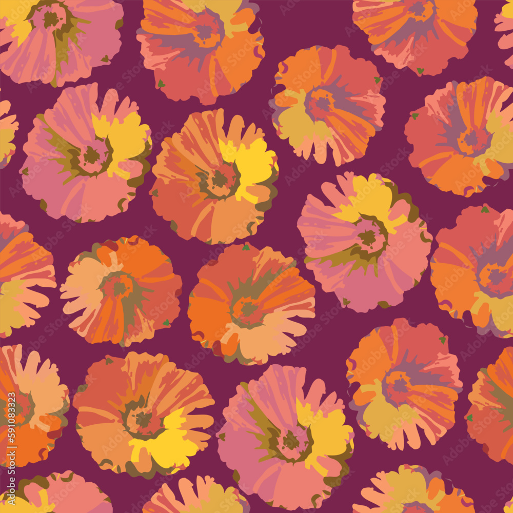 seamless doodle flowers pattern background , greeting card or fabric