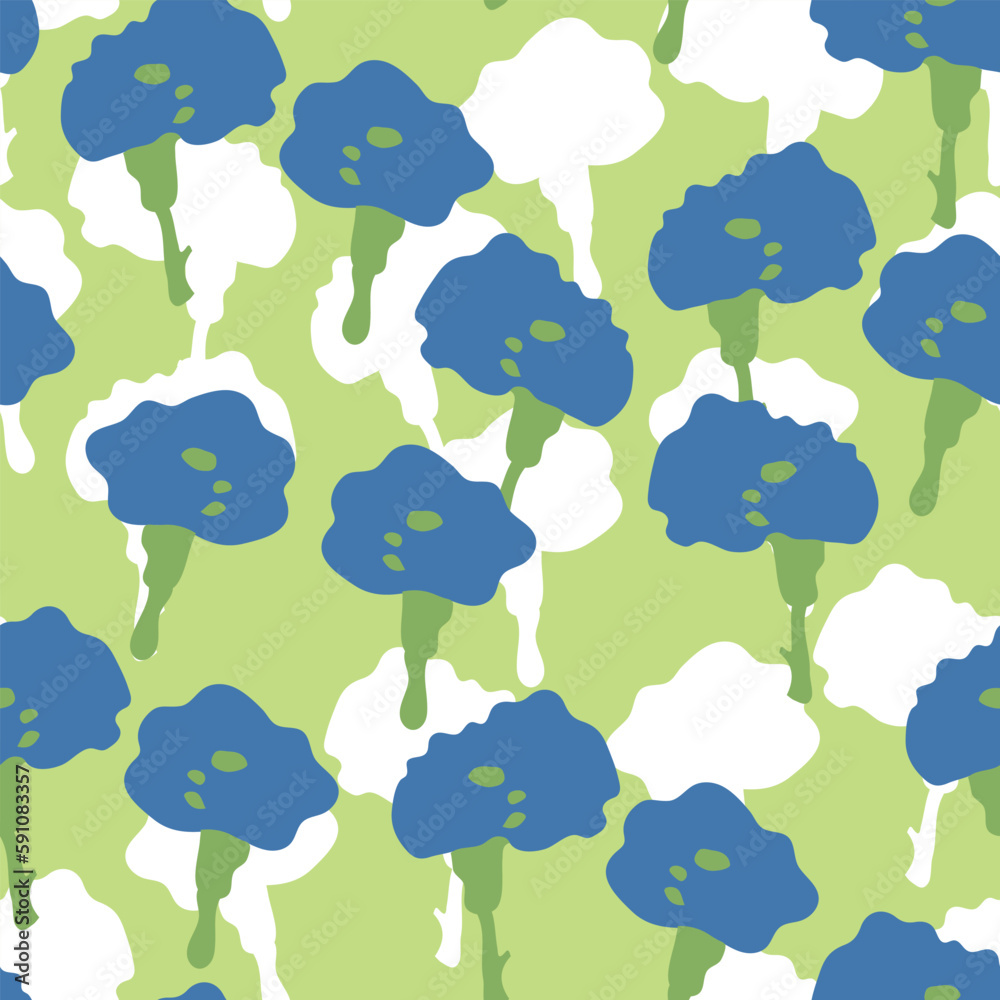 seamless mixed twotone abstract hand draw pattern on green background