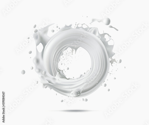 vector milk splash 3d natural look design