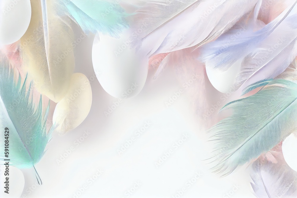 Naklejka premium easter eggs frame background, with generative ai