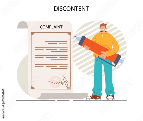 Discontent concept. Dissatisfaction of product or service, negative