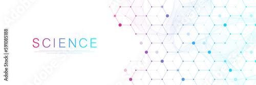 Modern technology vector illustration with square grid. Technology banner template cubes texture. Digital geometric abstraction with lines and dots