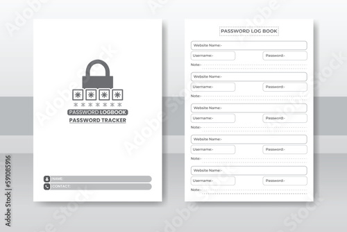 Password Log Book Template Set. Password Tracker Template. Password Tracker Logbook