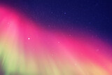 Blue night starry sky and pink polar lights. Purple aurora borealis