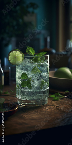 MojitoCocktail in a vintage glass photo
