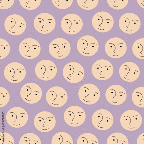 Feminine look, abstract personage, mascot design, funny face, cute icon