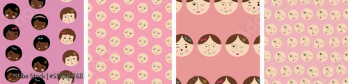 Feminine look, abstract personage, mascot design, funny face, cute icon