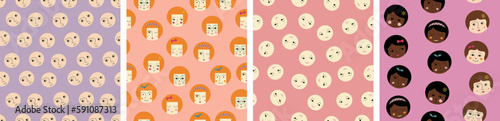 Feminine look, abstract personage, mascot design, funny face, cute icon