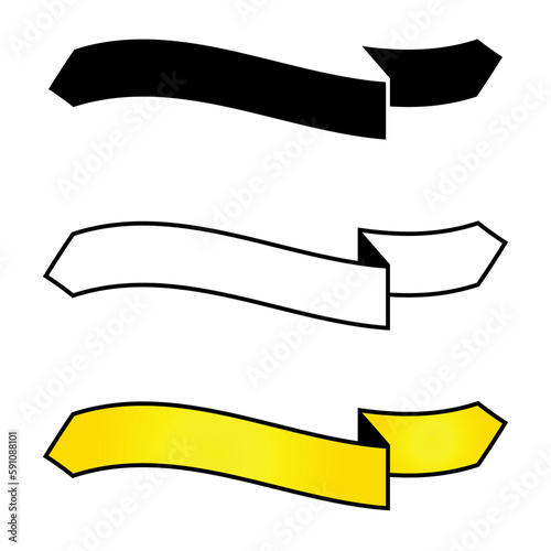 Art Illustration Design Concept Ribbon Decoration Icon Symbol Bow Paper Element Isolated