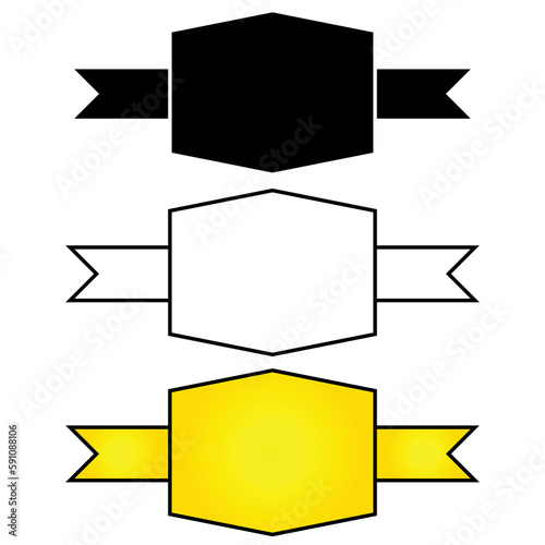 Art Illustration Design Concept Ribbon Decoration Icon Symbol Bow Paper Element Isolated