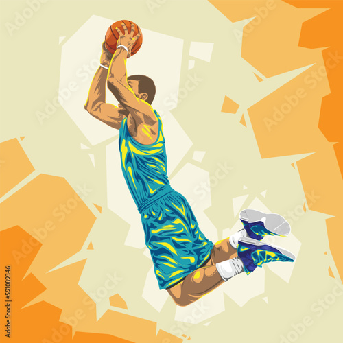 slam dunk basketball player pose