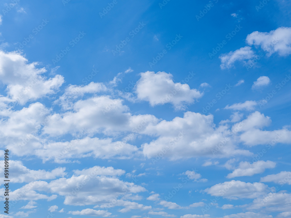 white clouds and blue sky