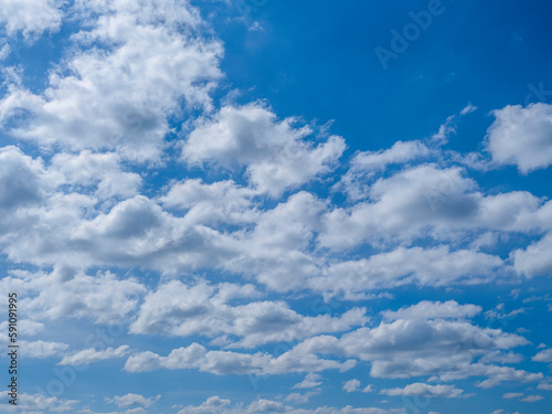 white clouds and blue sky