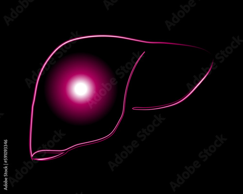 Vector isolated illustration of liver. Examination and treatment of the liver. Consultation of a gastroenterologist. Liver diseases.
