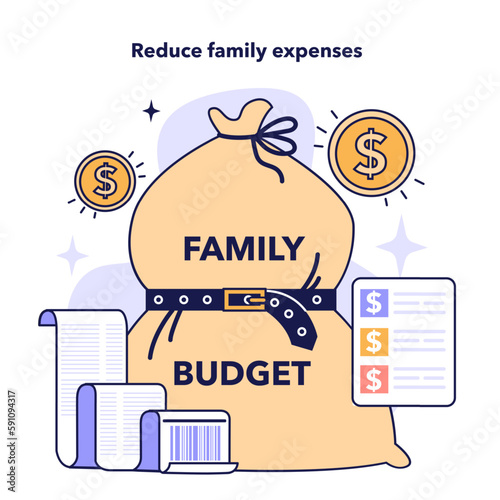 Reduce family expenses to plan a family budget. Household finance