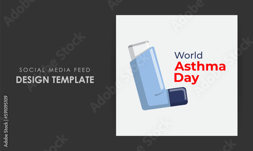 Vector illustration of World Asthma Day social media story feed mockup template