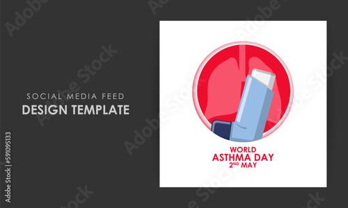 Vector illustration of World Asthma Day social media story feed mockup template