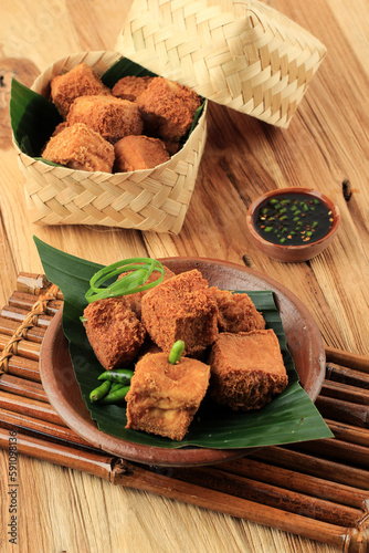 Obraz na plátně Deep Fried Bean Curd Tofu from Sumedang, West Java.