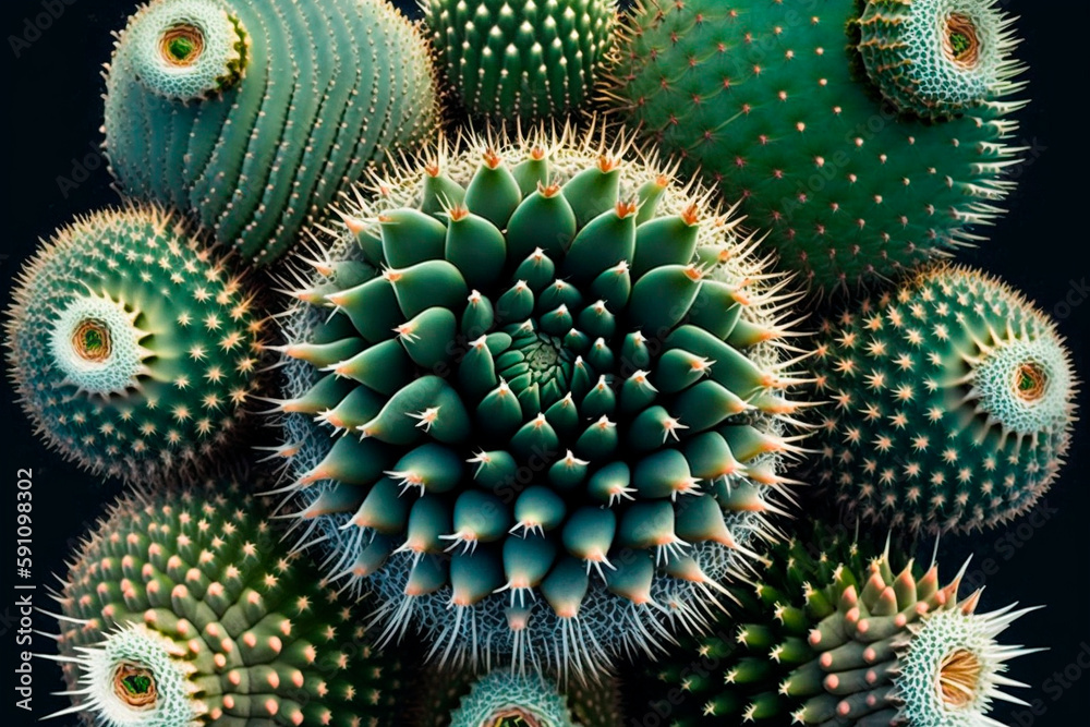 Cactuses, top view Cactuses, top view