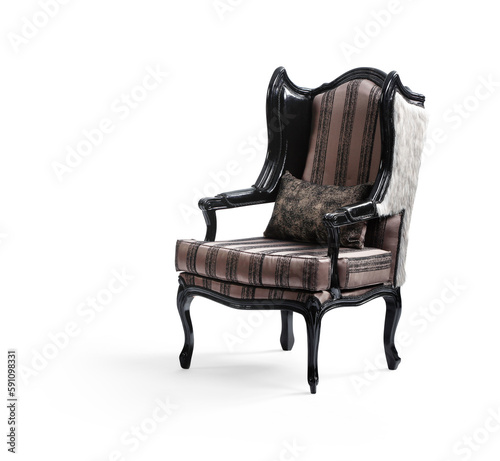 Classic armchair isolated on white background