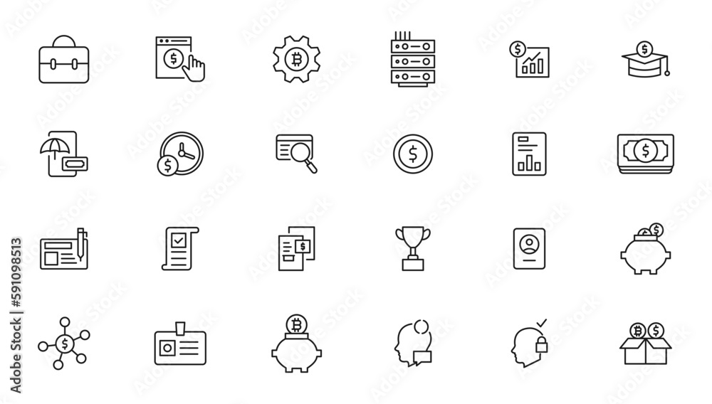 Set of fintech modern icons. Simple line art style icons pack.fintech simple concept icons set. Contains such icons as finance, technology, blockchain, innovation and more, can be used for web Set of fintech modern icons. Simple line art style icons pack.fintech simple concept icons set. Contains such icons as finance, technology, blockchain, innovation and more, can be used for web