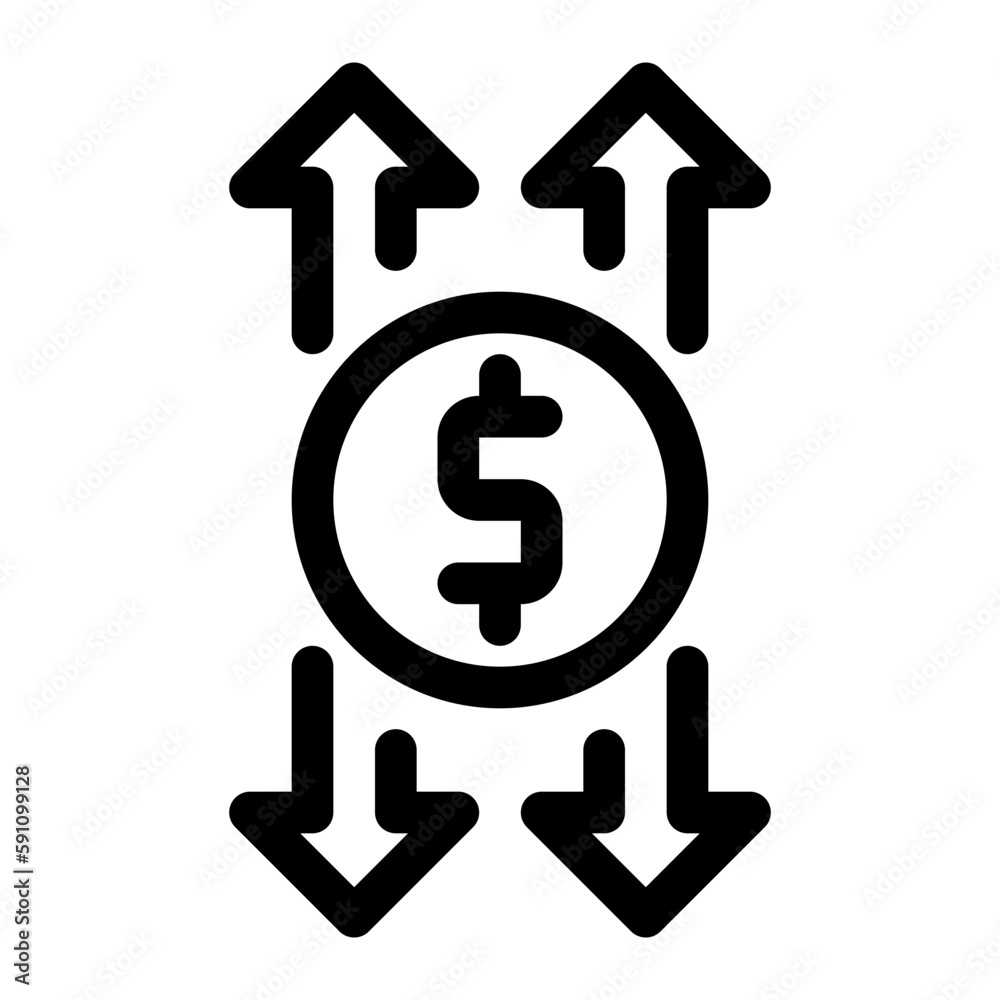 money flow line icon