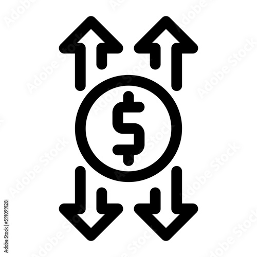 money flow line icon