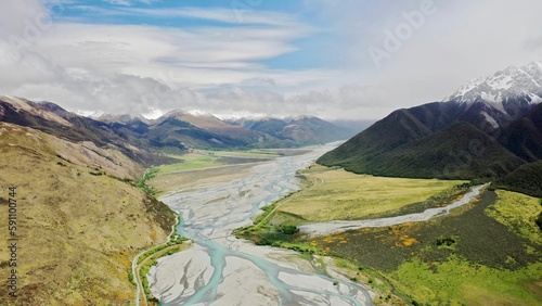 Beautiful scenery of mountain landscapes in New Zealand