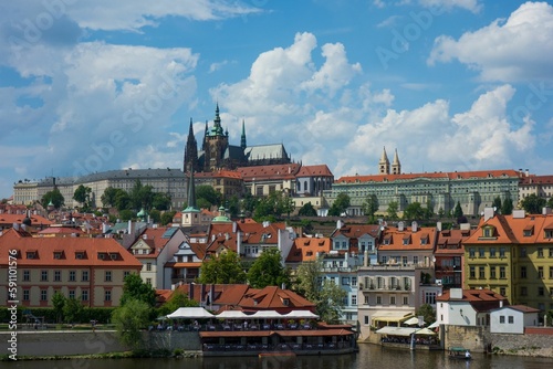 Beautiful shot of the historic Prague skyline across the water
