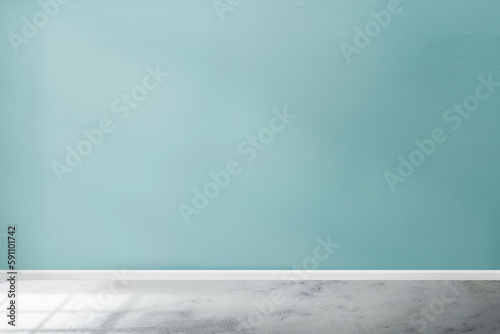 empty room with wall. Empty room interior design. Background with window. Natural light. Wooden or glossy floor. 3d render interior room with window and sky. Copy Space