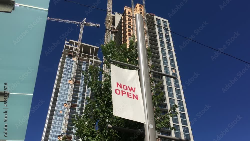 Modern High Rise Building Takes Shape with Construction Crane and Now ...