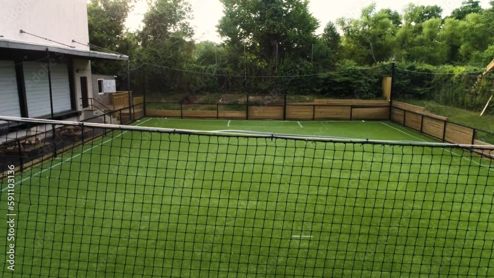 custom made wallpaper toronto digitalSoccer football outdoor artificial turf pitch shot on a sunny day with a drone - camera rising