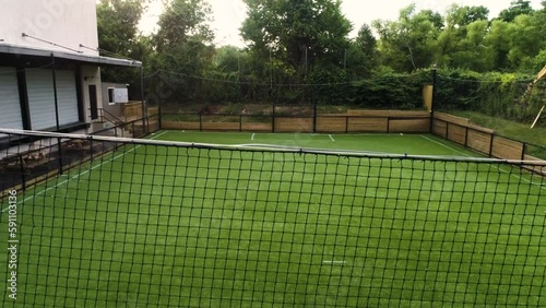 Wallpaper Mural Soccer football outdoor artificial turf pitch shot on a sunny day with a drone - camera rising Torontodigital.ca