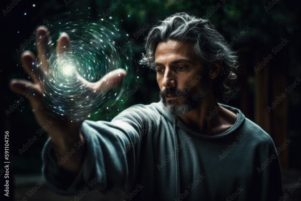 Magician opens a portal to a parallel world created with generative AI technology Magician opens a portal to a parallel world created with generative AI technology
