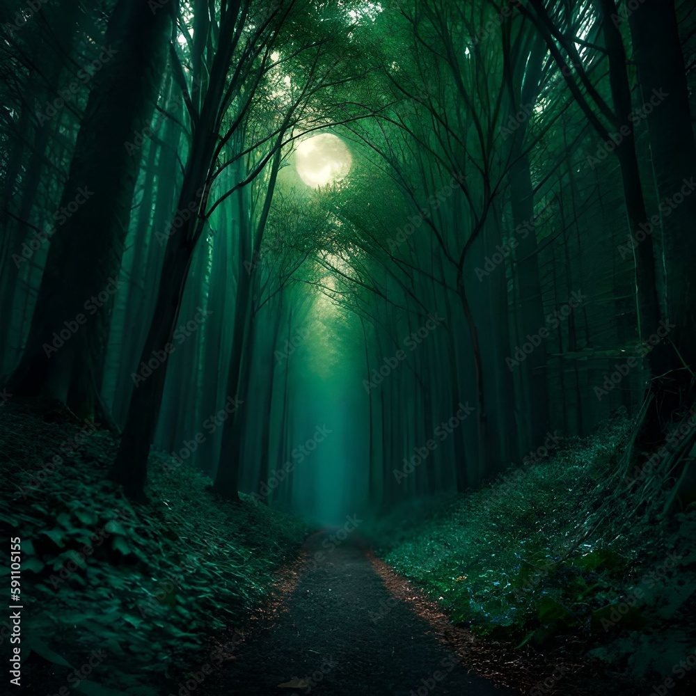 Naklejka premium forest in the morning