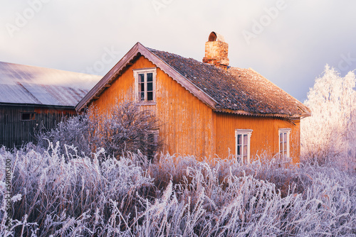 abandoned farm in fall photo