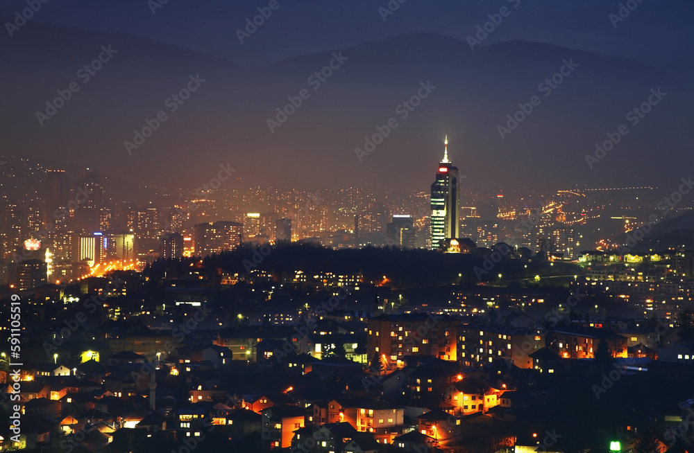 Fototapeta premium Panoramic view of Sarajevo. Bosnia and Herzegovina