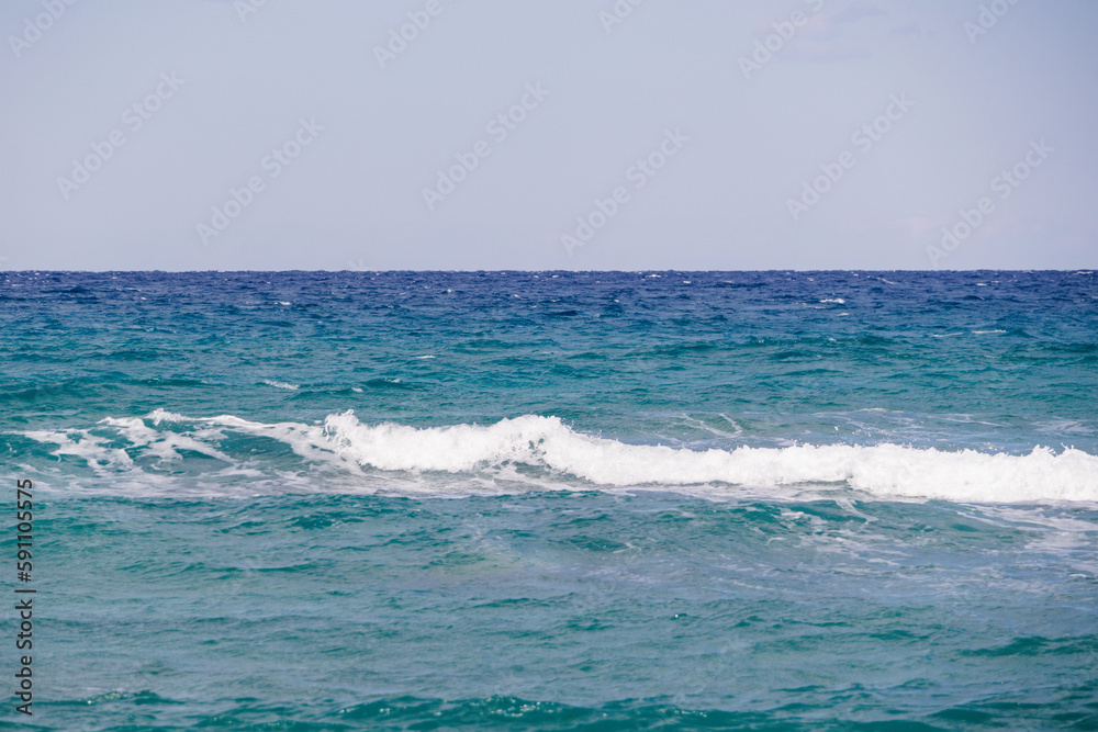 Sea view with beautiful clear blue water. Copy space Sea view with beautiful clear blue water. Copy space