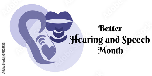 Better Hearing and Speech Month, horizontal banner on a socially important topic