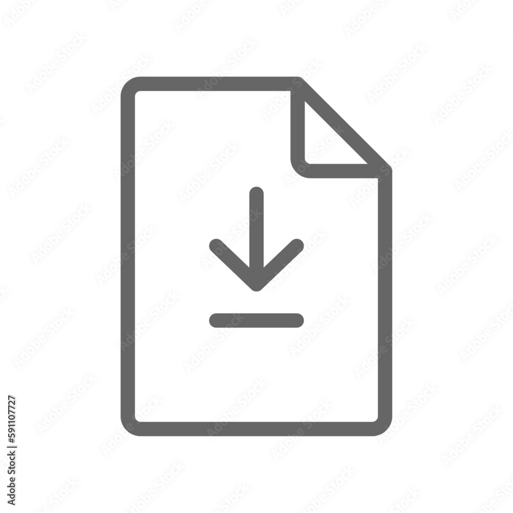 Download file outline icon with editable stroke. Vector stock illustration. Download file outline icon with editable stroke. Vector stock illustration.