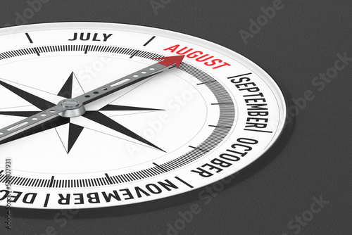 calendar and compass on bla...
