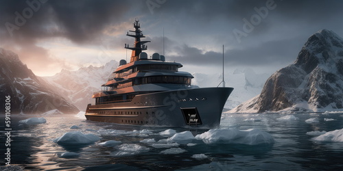 The Ultimate Luxury Expedition Yacht: Where Adventure Meets Luxury. Generative AI