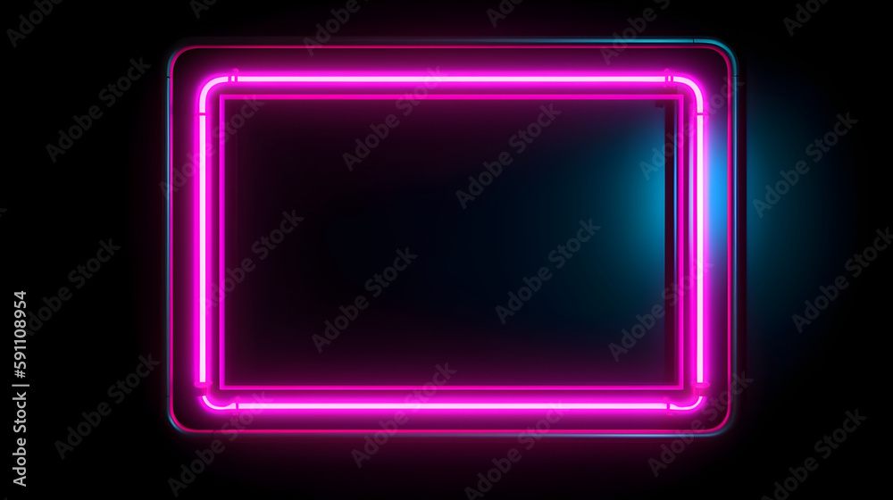 lux background with neon frame. generative ai lux background with neon frame. generative ai