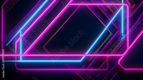 lux background with neon frame. generative ai