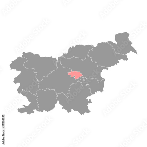 Central Sava map, region of Slovenia. Vector illustration.