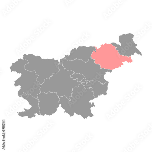 Drava map, region of Slovenia. Vector illustration.